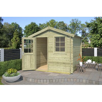 Outdoor Life Wels Blokhut 230x230 cm 28 mm vuren Groen geïmpregneerd Outdoor Life Wels Blokhut 230x230 cm 28 mm vuren Groen geïmpregneerd