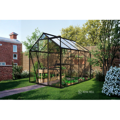 Royal Well Kate II aluminium tuinkas 192x253 cm zwart Royal Well Kate II aluminium tuinkas 192x253 cm zwart