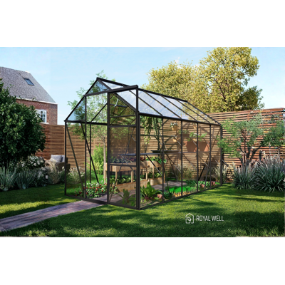 Royal Well Kate III aluminium tuinkas 192x314 cm zwart Royal Well Kate III aluminium tuinkas 192x314 cm zwart