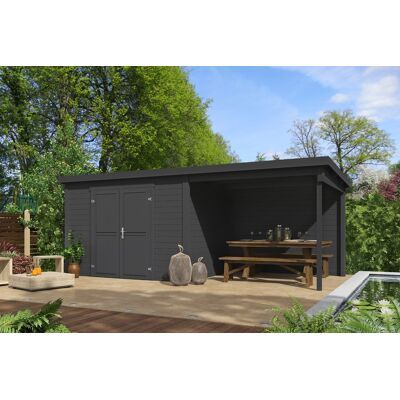 Van Kooten - Kjeld 550x250 - 28mm Vuren - Carbon Grey - Tuinhuis Van Kooten - Kjeld 550x250 - 28mm Vuren - Carbon Grey - Tuinhuis