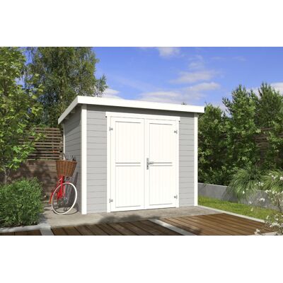 Van Kooten Mila 250x200 - Platinum Grey-Wit gecoat Tuinhuis Van Kooten Mila 250x200 - Platinum Grey-Wit gecoat Tuinhuis
