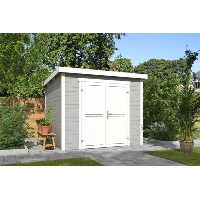 Outdoor Life Mila Tuinhuis 250x250 cm 28 mm vuren Platinum Grey-Wit gecoat Outdoor Life Mila Tuinhuis 250x250 cm 28 mm vuren Platinum Grey-Wit gecoat