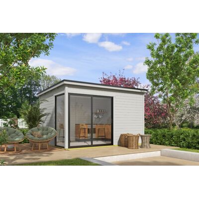 Outdoor Life Olivia Tuinhuis 385x295 cm 28 mm vuren Platinum Grey gecoat Outdoor Life Olivia Tuinhuis 385x295 cm 28 mm vuren Platinum Grey gecoat