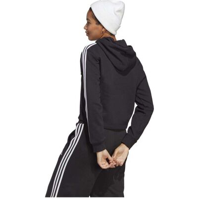 Adidas Essentials 3-stripes French Terry Crop Hoodie Zwart M female Adidas Essentials 3-stripes French Terry Crop Hoodie Zwart M female