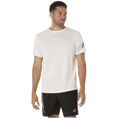 Asics Icon Short Sleeve Top Wit L male Asics Icon Short Sleeve Top Wit L male