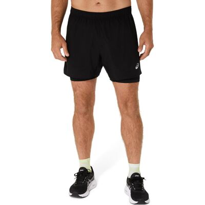 Asics Core 2n1 5in Short Zwart - Shorts Asics Core 2n1 5in Short Zwart - Shorts