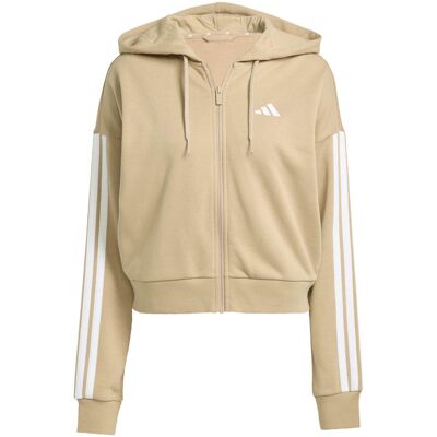 Adidas Essentials 3-stripes French Terry Ritshoodie Bruin M female Adidas Essentials 3-stripes French Terry Ritshoodie Bruin M female