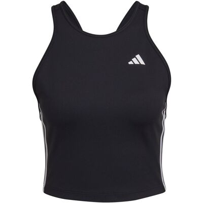 Adidas Aeroready 3-stripes Crop Tanktop Zwart L female Adidas Aeroready 3-stripes Crop Tanktop Zwart L female