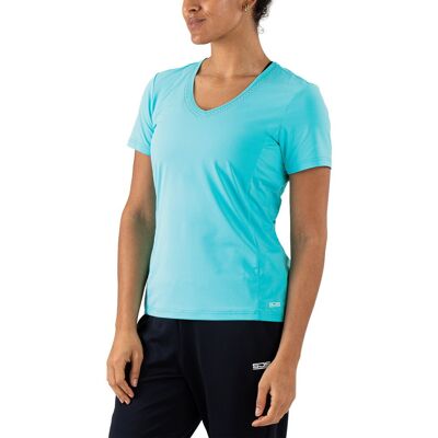 Sjeng Sports Isadee Sportshirt Dames Aqua / Turqoise XXL female Sjeng Sports Isadee Sportshirt Dames Aqua / Turqoise XXL female
