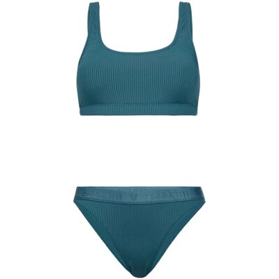Brunotti Mylara-rib Bikini Dames Blauw-Groen 38 female Brunotti Mylara-rib Bikini Dames Blauw-Groen 38 female
