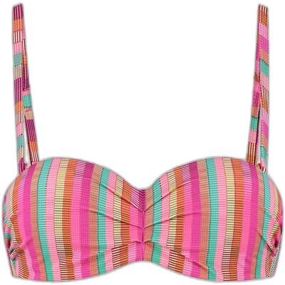 Cyell Tropical Lines Multi-way Bandeau Bikinitop Roze-Multicolour 44C female Cyell Tropical Lines Multi-way Bandeau Bikinitop Roze-Multicolour 44C female