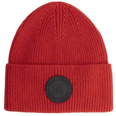 Nikkie Round Patch Beanie Rood ONE male Nikkie Round Patch Beanie Rood ONE male