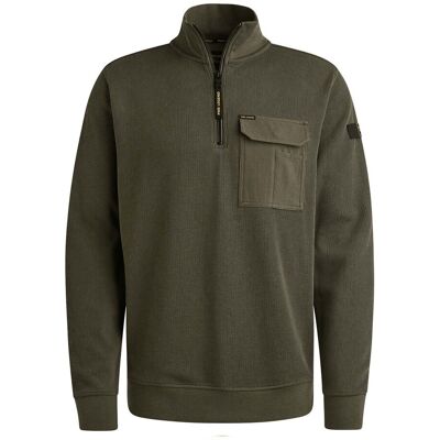 Pme Legend Half Zip Knit Look Sweater Donker-Groen XL male Pme Legend Half Zip Knit Look Sweater Donker-Groen XL male