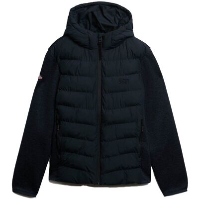 Superdry Hooded Storm Knit Hybrid Jkt Marine 3XL male Superdry Hooded Storm Knit Hybrid Jkt Marine 3XL male