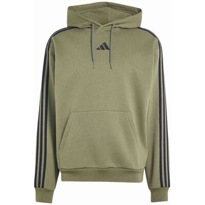 Adidas 3-stripes Fleece Hoodie Heren Olijf XXL male Adidas 3-stripes Fleece Hoodie Heren Olijf XXL male