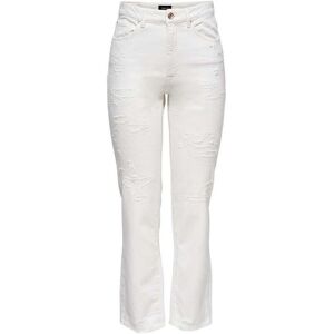 Only Ripped High-waist Jeans Ecru 28/"32 female Only Ripped High-waist Jeans Ecru 28/"32 female