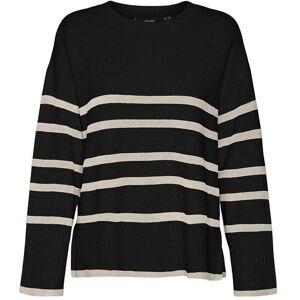 Vero Moda Saba Ls O-neck Stripe Pullover Zwart XXL female Vero Moda Saba Ls O-neck Stripe Pullover Zwart XXL female
