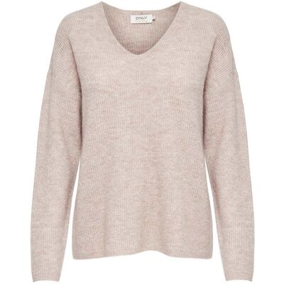 Only Camilla V-neck Pullover Off-White XS female Only Camilla V-neck Pullover Off-White XS female