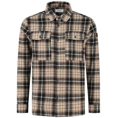 Purewhite Wool Look Check Overshirt Bruin S female Purewhite Wool Look Check Overshirt Bruin S female