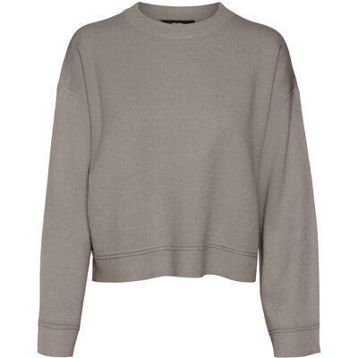 Vero Moda Gold Piping Long Sleeve O-neck Pullover Grijs XL female Vero Moda Gold Piping Long Sleeve O-neck Pullover Grijs XL female