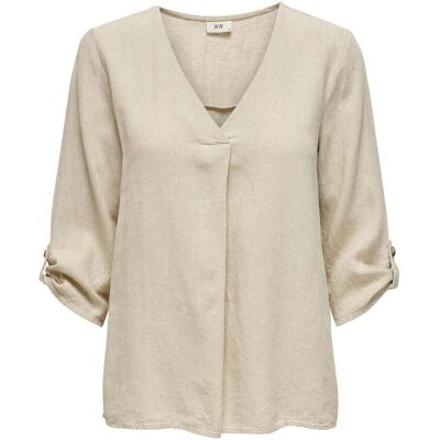 Jacqueline De Yong Linnen Top Dames Beige XS female Jacqueline De Yong Linnen Top Dames Beige XS female