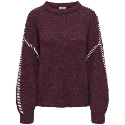 Jacqueline De Yong Zoey Life Pullover Wijnrood XS female Jacqueline De Yong Zoey Life Pullover Wijnrood XS female