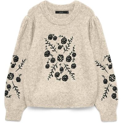 Vero Moda Muta Embrodery Pullover Off-White XL female Vero Moda Muta Embrodery Pullover Off-White XL female
