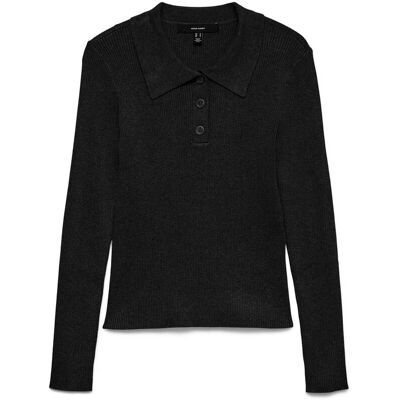 Vero Moda Siljerib Poloneck Pullover Zwart M female Vero Moda Siljerib Poloneck Pullover Zwart M female