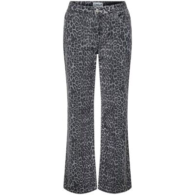 Only Cobain Wide Animal Pants Zwart 31/"32 female Only Cobain Wide Animal Pants Zwart 31/"32 female