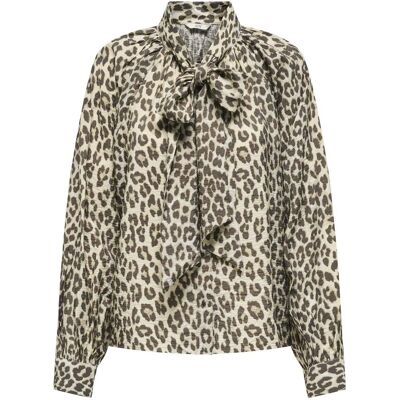 Jacqueline De Yong Beatrice Bow Shirt Off-White XS female Jacqueline De Yong Beatrice Bow Shirt Off-White XS female