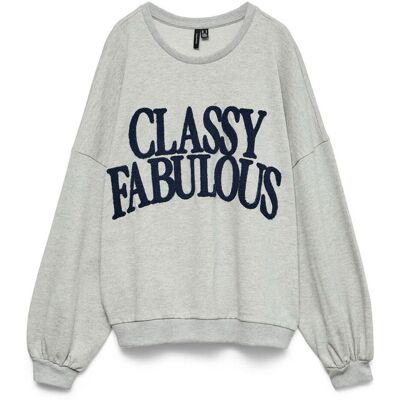 Vero Moda Vmfabia Sl Brushed Sweat Exp Grijs M female Vero Moda Vmfabia Sl Brushed Sweat Exp Grijs M female