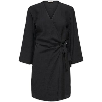 Jacqueline De Yong Pepper 7/8 Wrap Dress Zwart XL female Jacqueline De Yong Pepper 7/8 Wrap Dress Zwart XL female