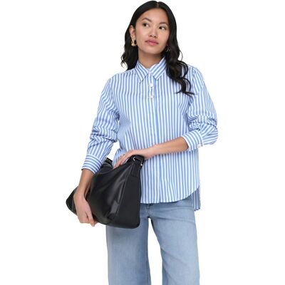 Only Lyra Oregon Shirt Blauw-Wit XL female Only Lyra Oregon Shirt Blauw-Wit XL female