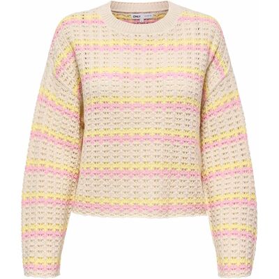 Only Onlasa Gebreide Trui Off-White XL female Only Onlasa Gebreide Trui Off-White XL female