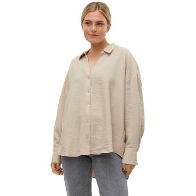 Vero Moda Elaney Queeny Ls Shirt Beige XXL female Vero Moda Elaney Queeny Ls Shirt Beige XXL female
