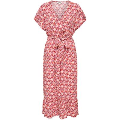 Only Onlzilla Adele Ss Long Dress Dames Rood L female Only Onlzilla Adele Ss Long Dress Dames Rood L female