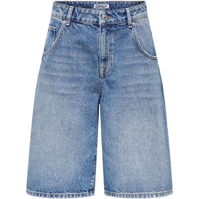 Only Onlmate Regular Baggy Long Denim Shorts Dames Jeans-Blauw M female Only Onlmate Regular Baggy Long Denim Shorts Dames Jeans-Blauw M female