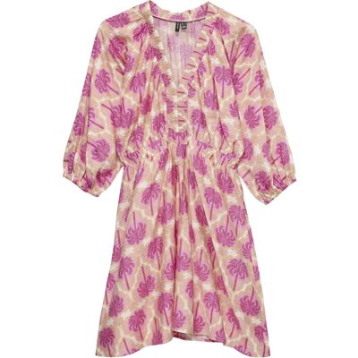 Vero Moda Vmevelijn 3/4 Short Dress Dames Wit S female Vero Moda Vmevelijn 3/4 Short Dress Dames Wit S female