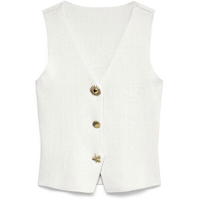 Vero Moda Vmkylie Knit Vest Dames Wit L female Vero Moda Vmkylie Knit Vest Dames Wit L female