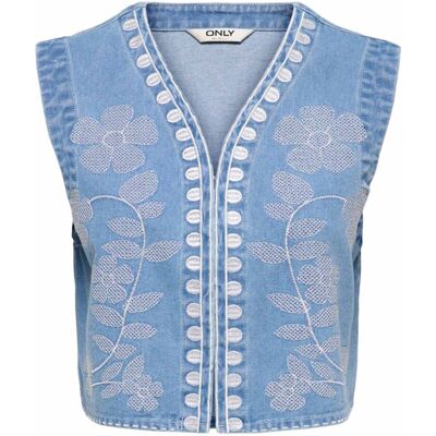 Only Noella Denim Gilet Lichtblauw XL female Only Noella Denim Gilet Lichtblauw XL female