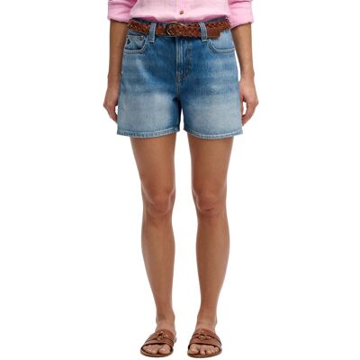 Superdry Mid Rise Denim Short Dames Blauw 30 female Superdry Mid Rise Denim Short Dames Blauw 30 female