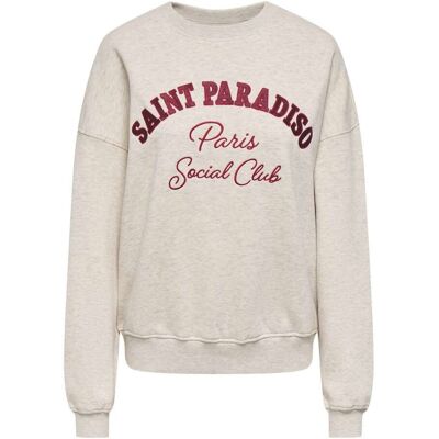 Jacqueline De Yong Mesa Ls O-neck Embroidered Sweat Off-White XS female Jacqueline De Yong Mesa Ls O-neck Embroidered Sweat Off-White XS female