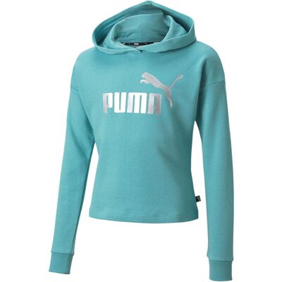 Puma Ess+ Logo Cropped Hoodie Tr G Mint 164 girls Puma Ess+ Logo Cropped Hoodie Tr G Mint 164 girls