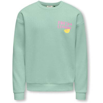 Only Kids Kogcanasta Loose Printed Sweatshirt Kids Aqua / Turqoise 134/140 girls Only Kids Kogcanasta Loose Printed Sweatshirt Kids Aqua / Turqoise 134/140 girls