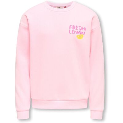 Only Kids Kogcanasta Loose Printed Sweatshirt Kids Roze 134/140 girls Only Kids Kogcanasta Loose Printed Sweatshirt Kids Roze 134/140 girls