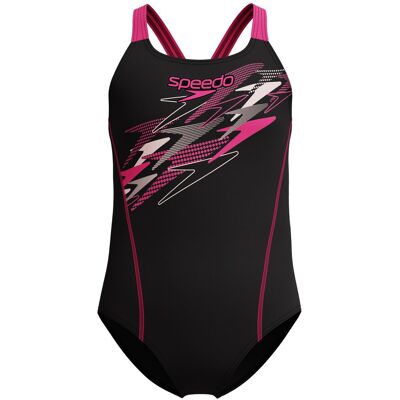 Speedo Medley Logo Medalist 1p Sport Badpak Kids Zwart-Roze 152 girls Speedo Medley Logo Medalist 1p Sport Badpak Kids Zwart-Roze 152 girls