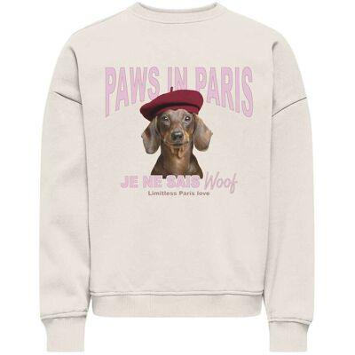 Only Kids Bila Oversized Print Sweater Off-White 134/140 girls Only Kids Bila Oversized Print Sweater Off-White 134/140 girls