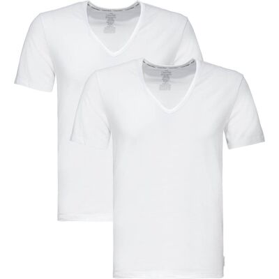 Calvin Klein 2p S/s V Neck Wit S male Calvin Klein 2p S/s V Neck Wit S male