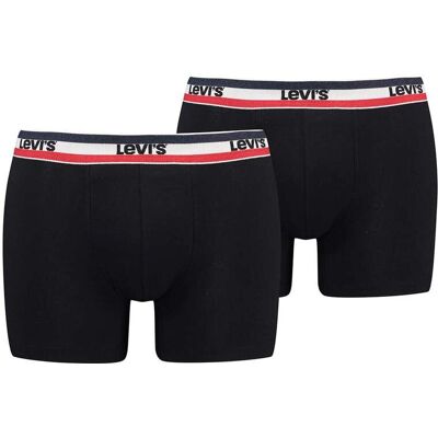 Levi's Men Melange Boxer 2-pack Zwart M male Levi's Men Melange Boxer 2-pack Zwart M male