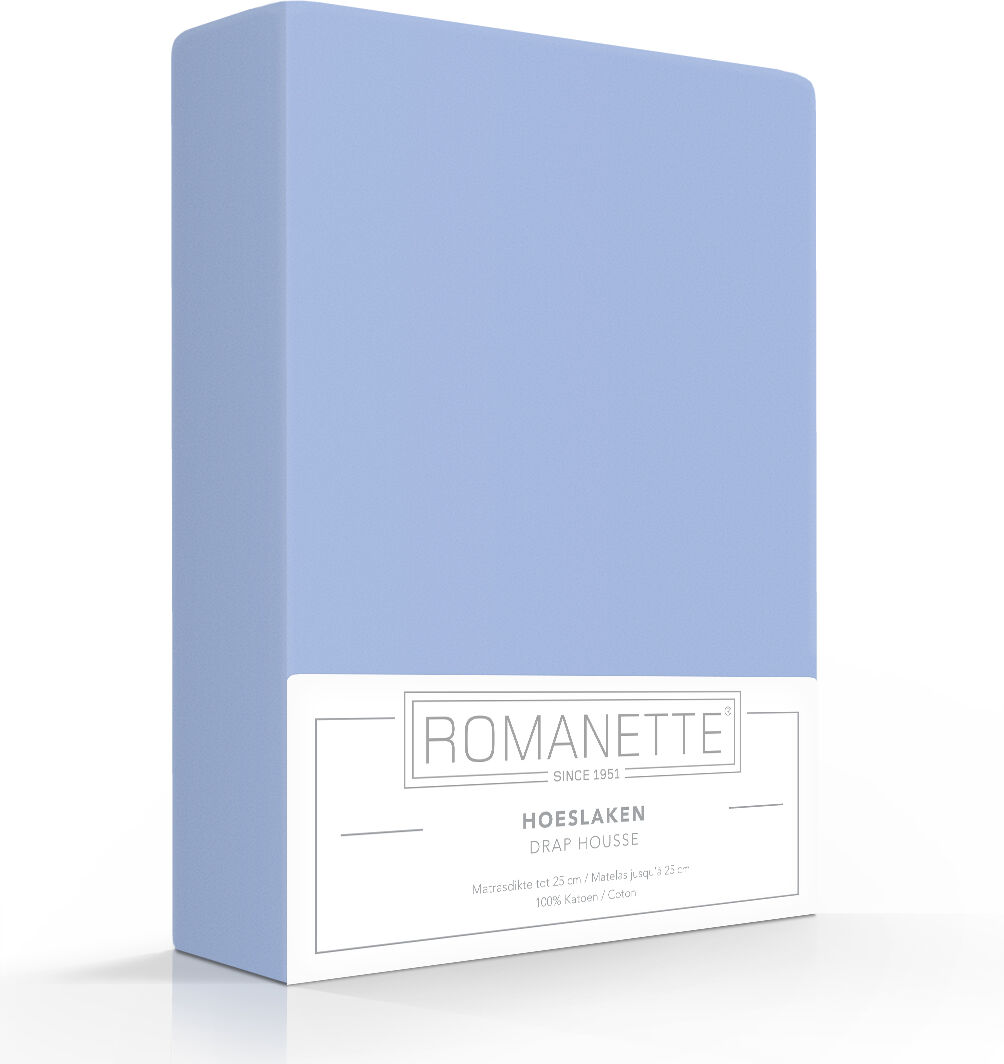 Romanette Basic Hoeslaken Blue - 140x200 cm